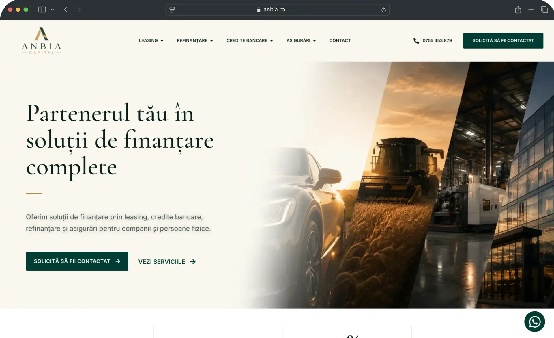 Anbia Capital custom WordPress website
