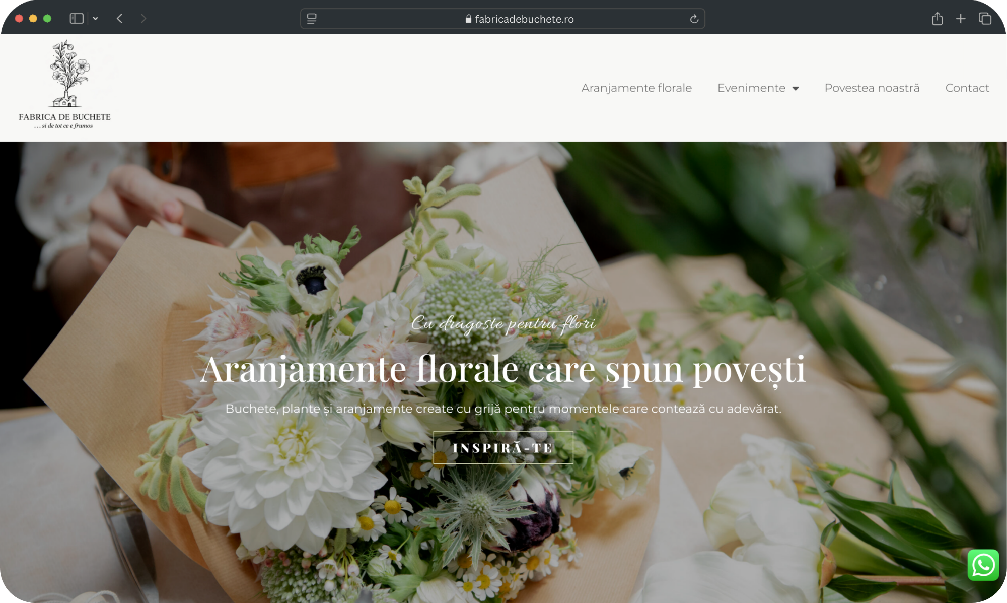 Florist WordPress website fabricadebuchete.ro